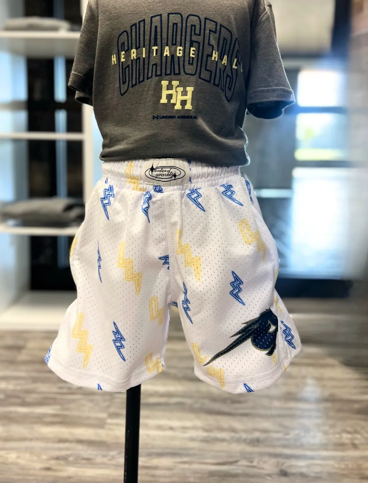 -Youth Boy's Lightening Bolt Shorts, white Tailored Design Eco Conscious Packaging