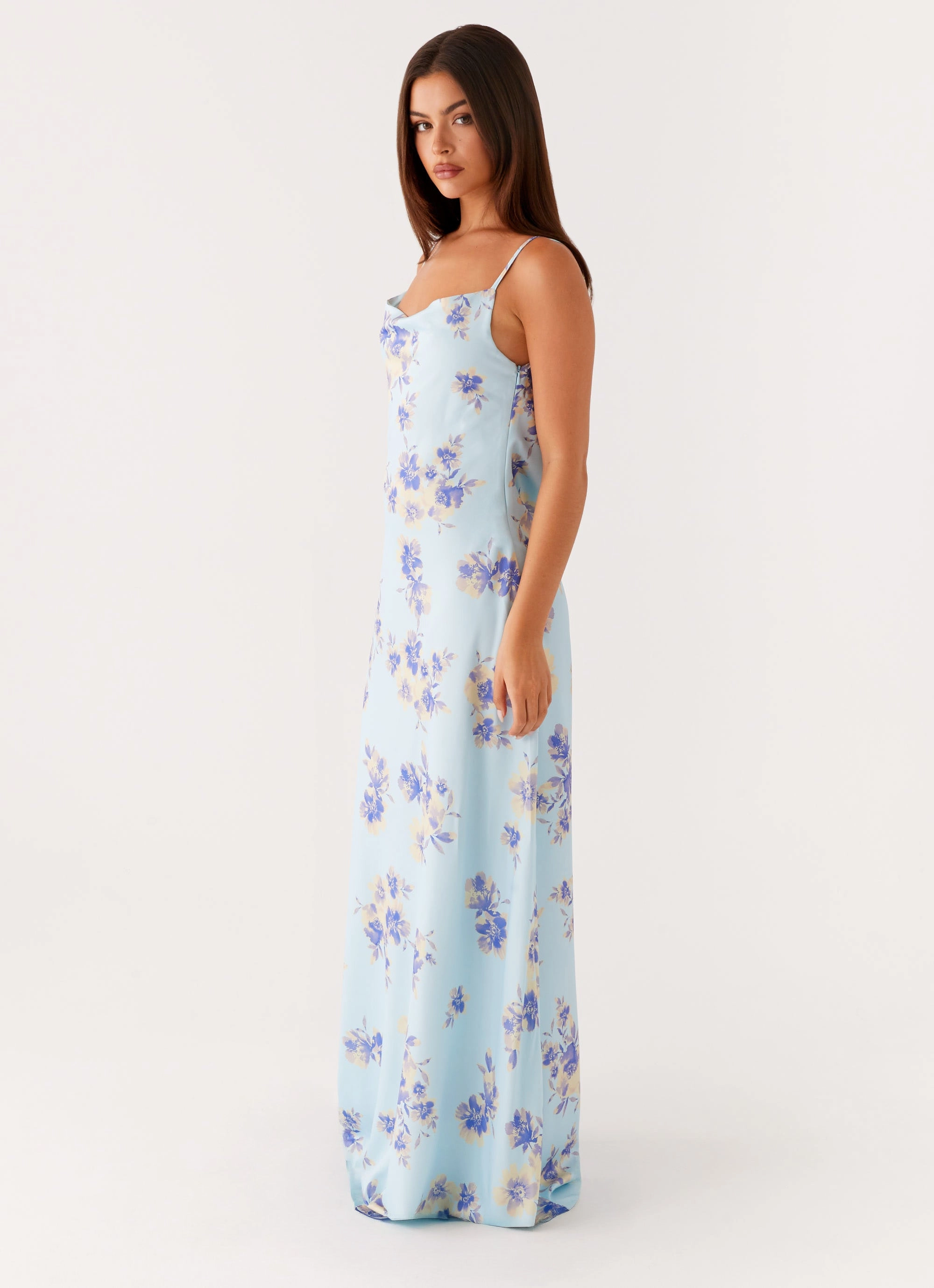 Casual Waist Liana Cowl Maxi Dress - Print