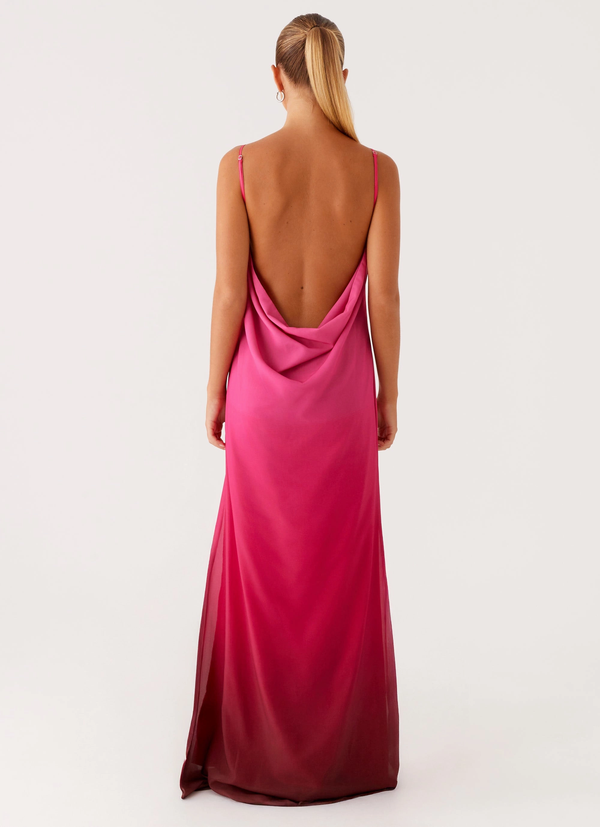 Marianne Maxi Dress - Fuchsia Gradient Urban Spirit Stylish Waist Fit