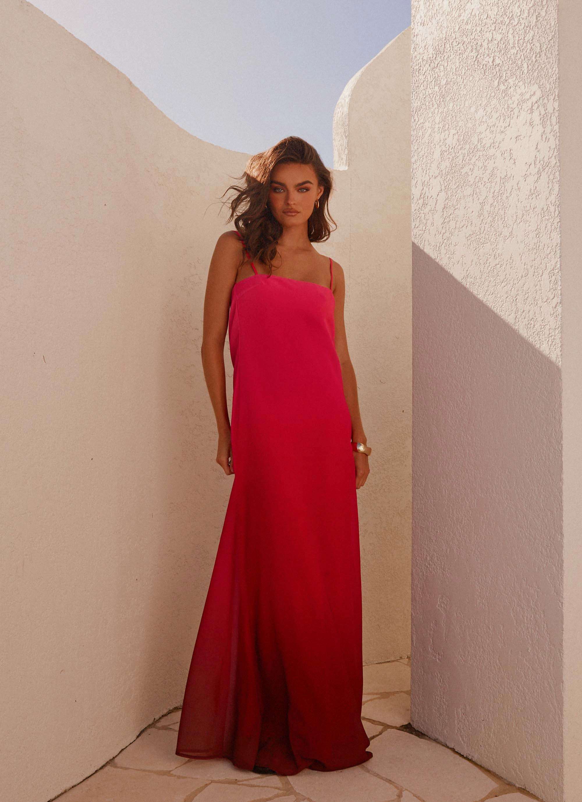 Marianne Maxi Dress - Fuchsia Gradient Relaxed-fit