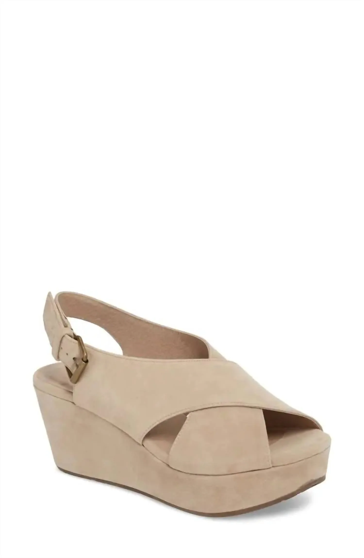 Relaxing Shoes Women Wim Platform Wedge Sandal In Taupe Suede