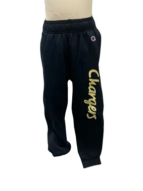 Youth Champion joggers, Navy, gold Chargers script Sweat Wicking Lining Active Ready