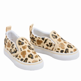 indoor shoes Low Drop Profile VANS Leopard Glitter BROWN/TRUE WHITE Slip-On V