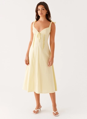Adela Midi Dress - Yellow Tear-resistant