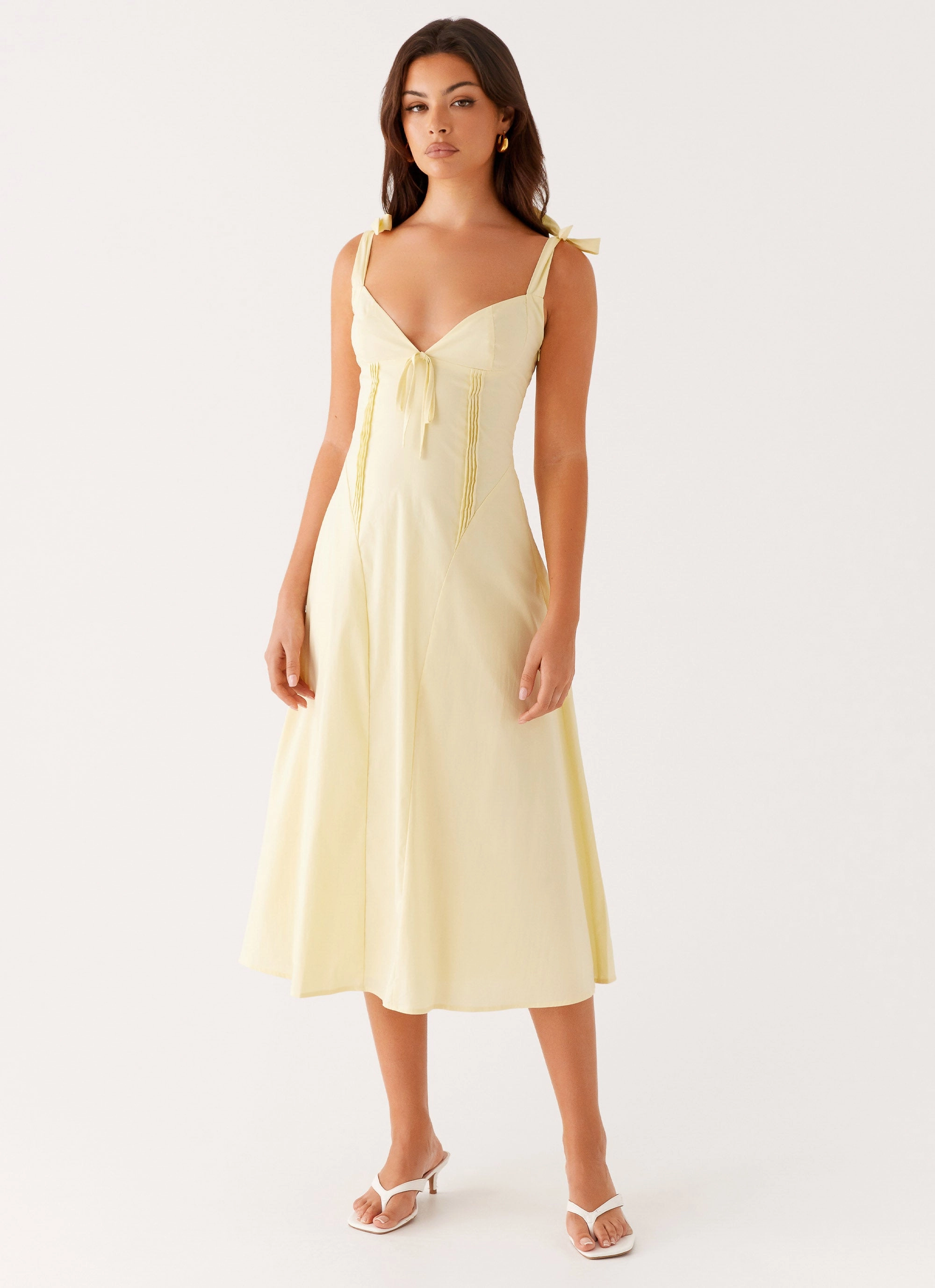 Adela Midi Dress - Yellow Tear-resistant