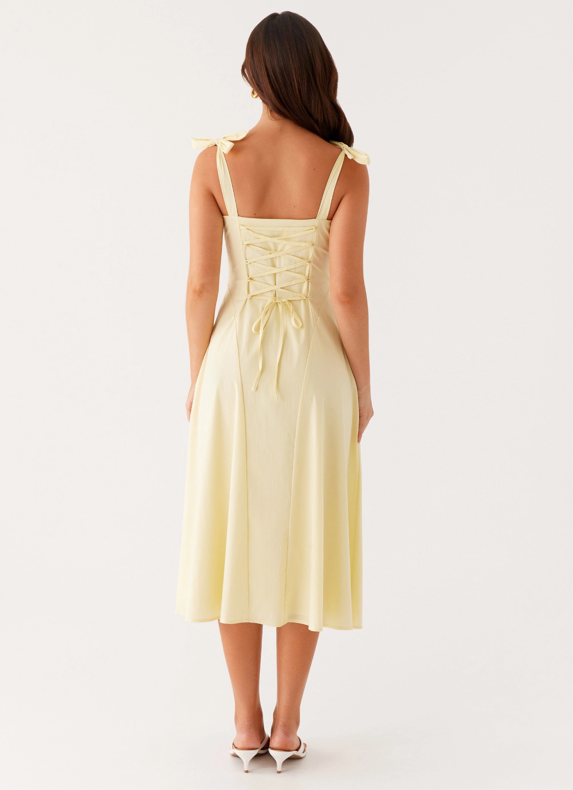 Adela Midi Dress - Yellow Fall Layer Refined Form
