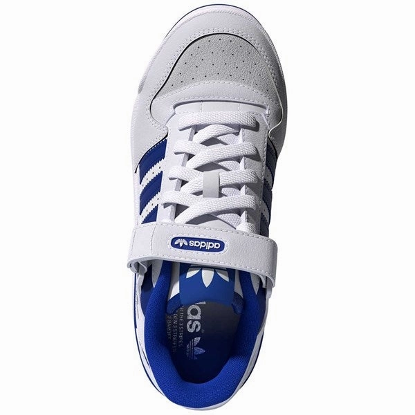 Adidas Forum Low Velcro Sneakers White Royal Blue Low   Top Workout Friendly