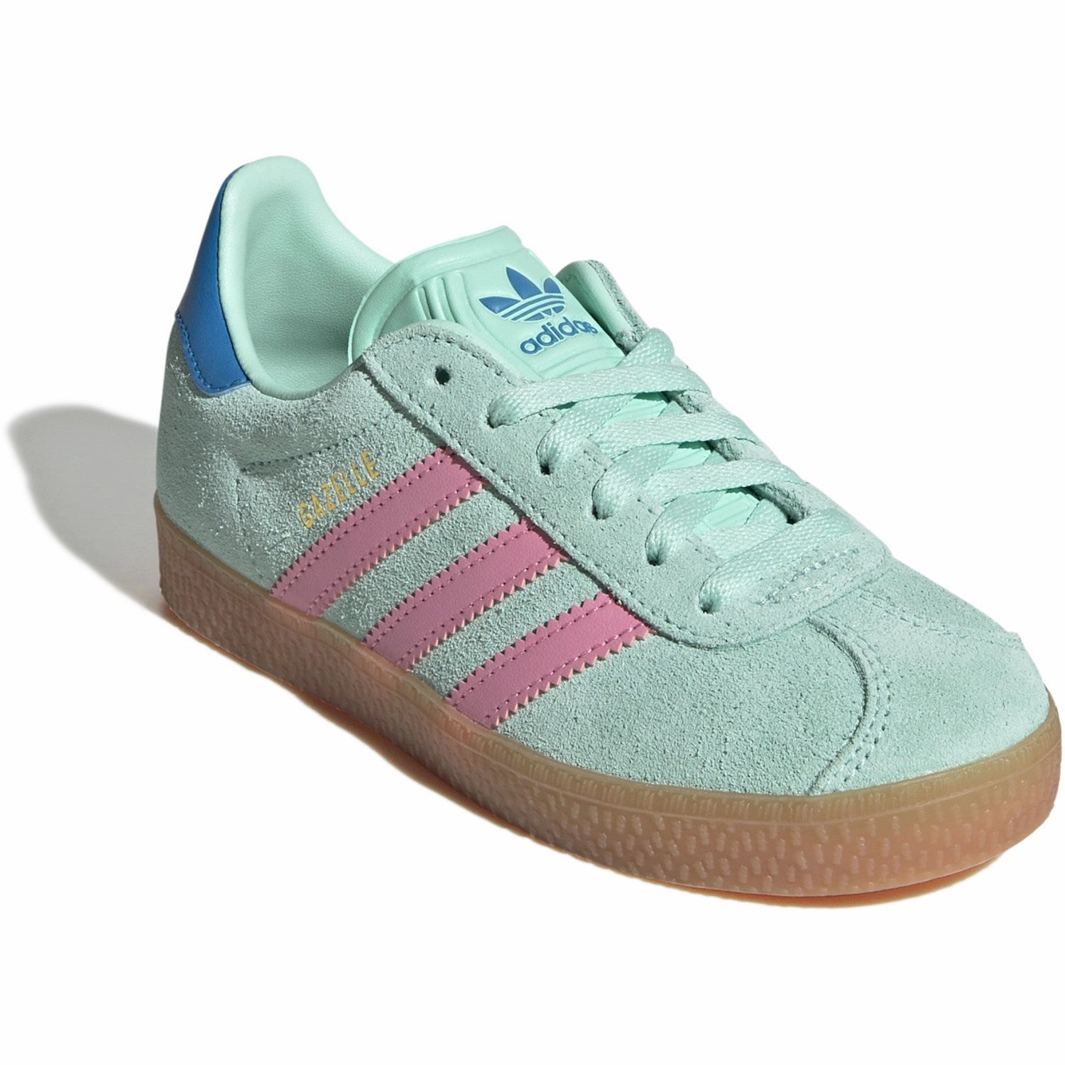 adidas Originals Clear Mint/Bliss Pink/Bright Blue Gazelle C Sneakers Comfortable Ride Low Impact