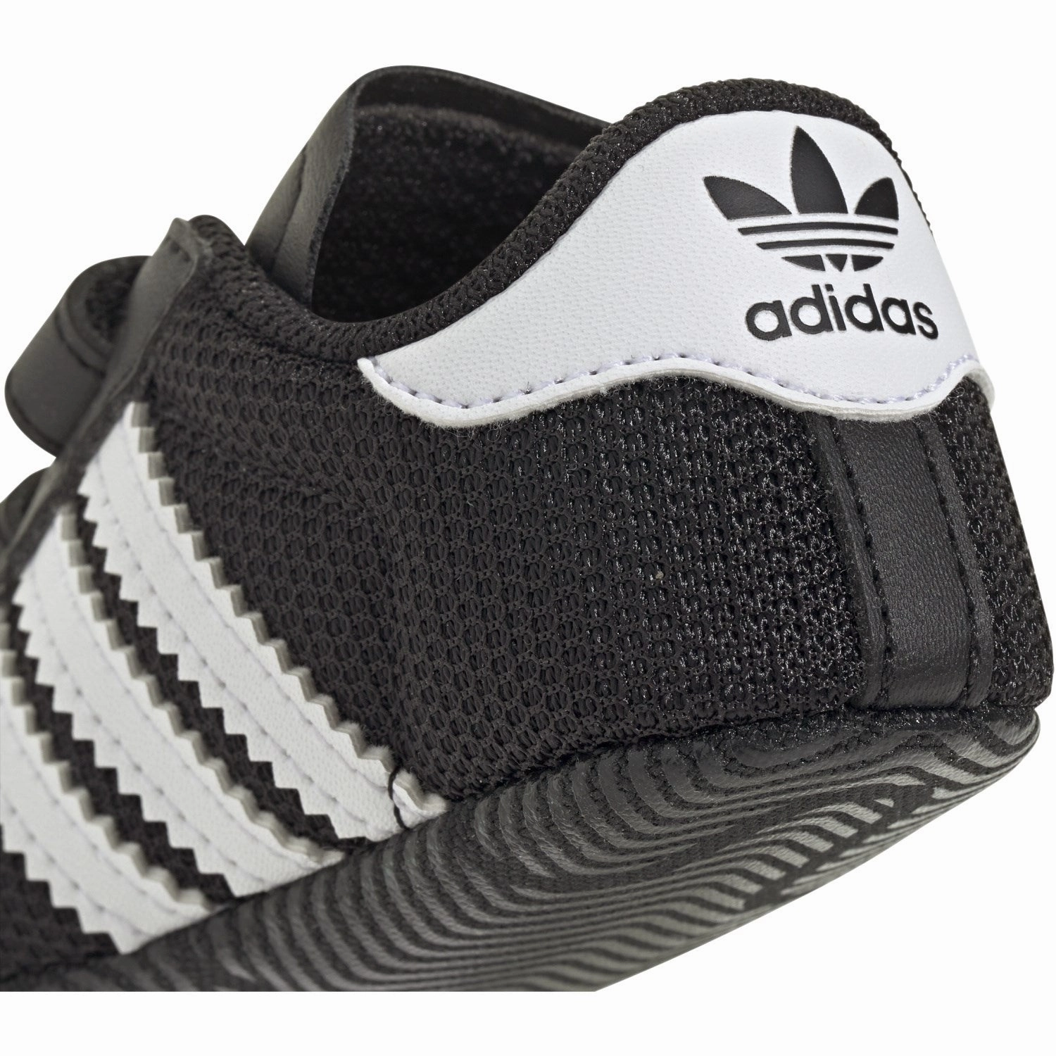adidas Originals Core Black/Ftwr White/Gold Met. Superstar Crib Sneakers breath easy