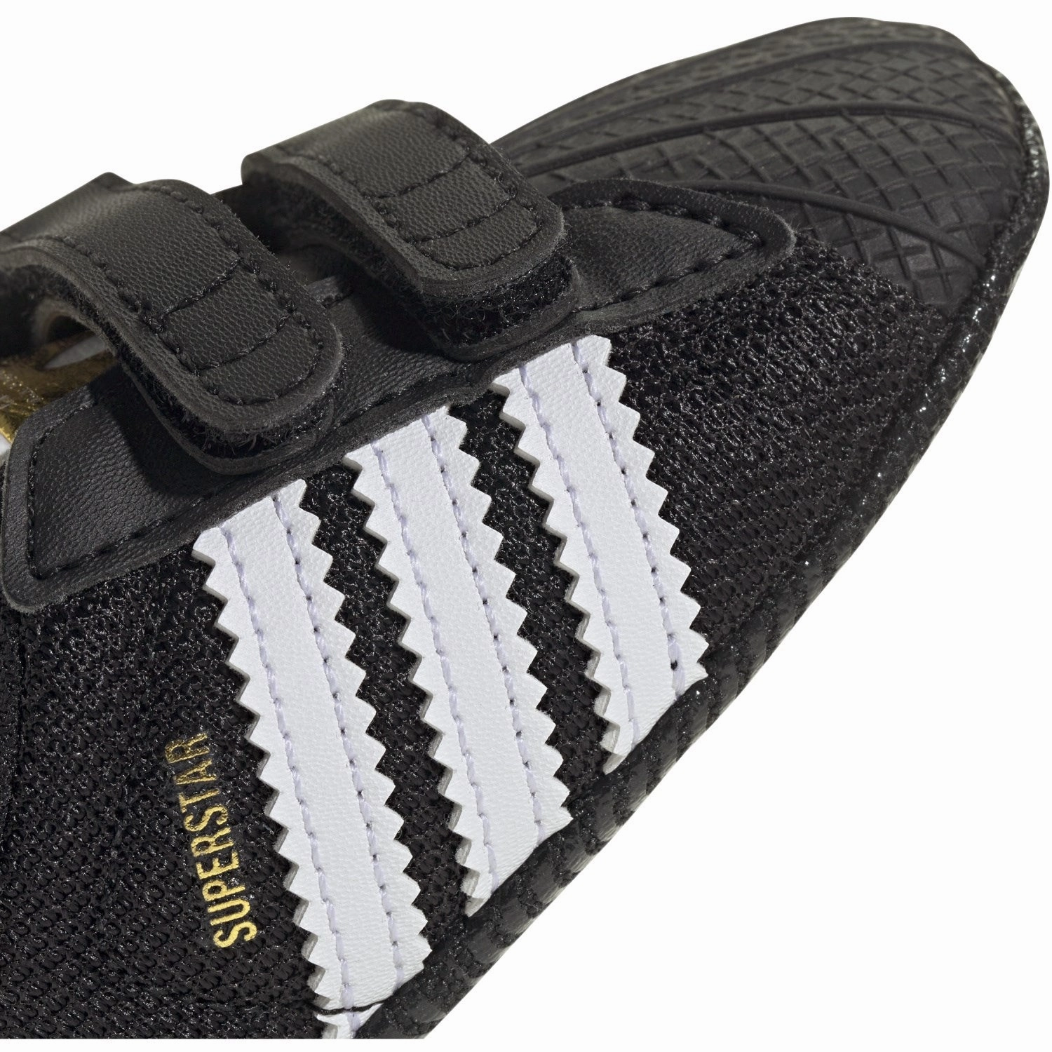 adidas Originals Core Black/Ftwr White/Gold Met. Superstar Crib Sneakers Walk Time