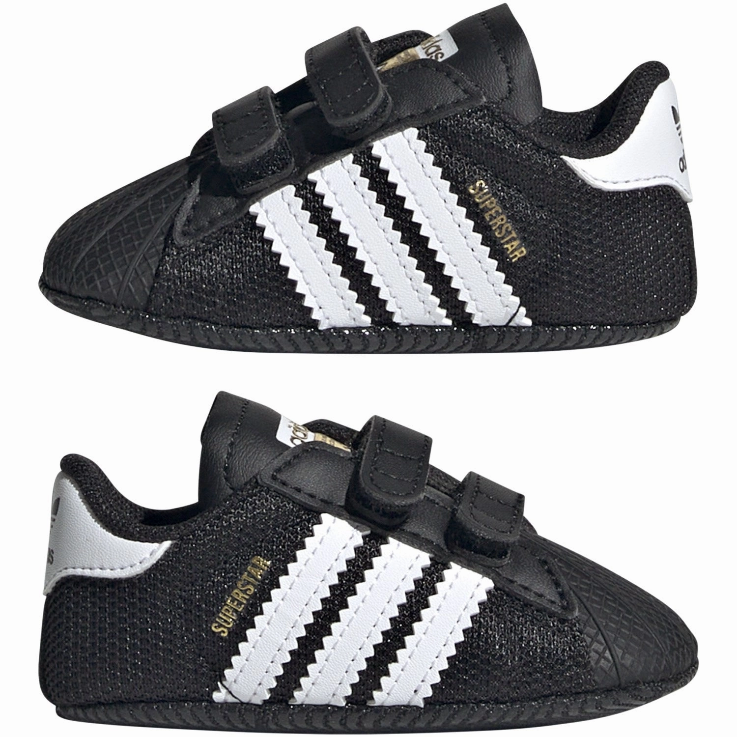 ComfortableInsole Secure Sole adidas Originals Core Black/Ftwr White/Gold Met. Superstar Crib Sneakers