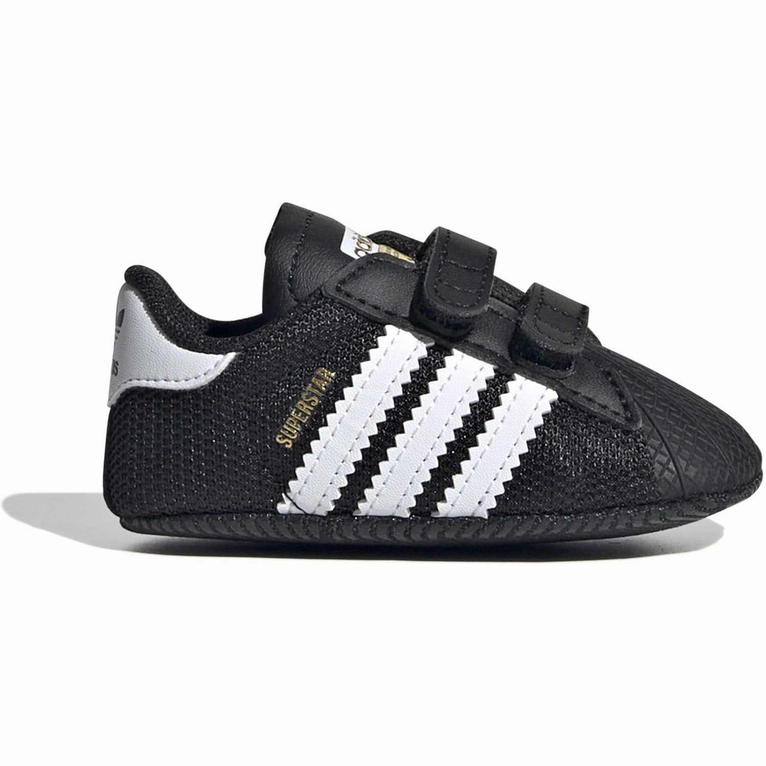 Urban Trek adidas Originals Core Black/Ftwr White/Gold Met. Superstar Crib Sneakers