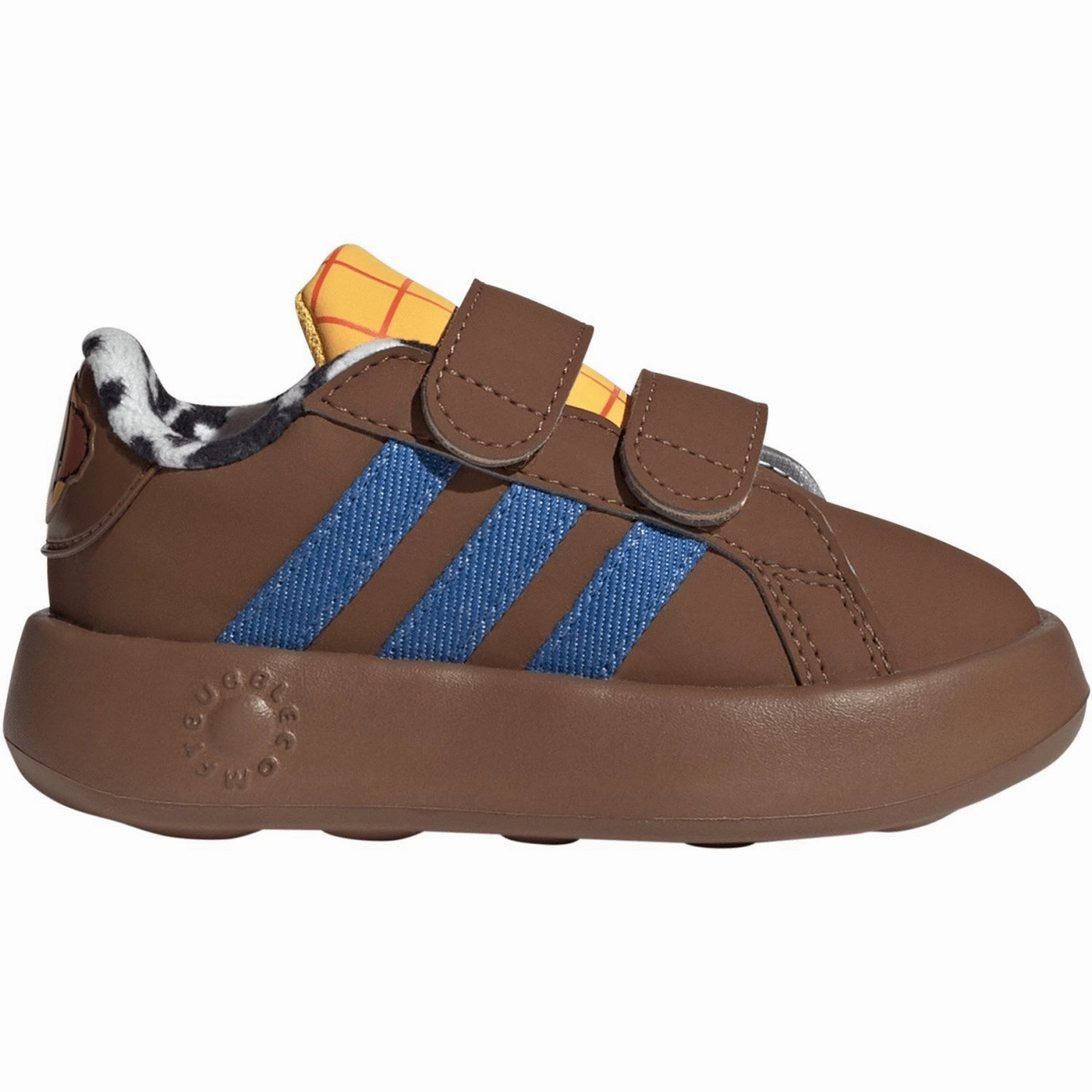 adidas Originals Dust Rust/Bright Royal/Solar Gold Grand Court Toystory Cf I Sneakers Puncture Resistant Plate Reinforced Heel Cup