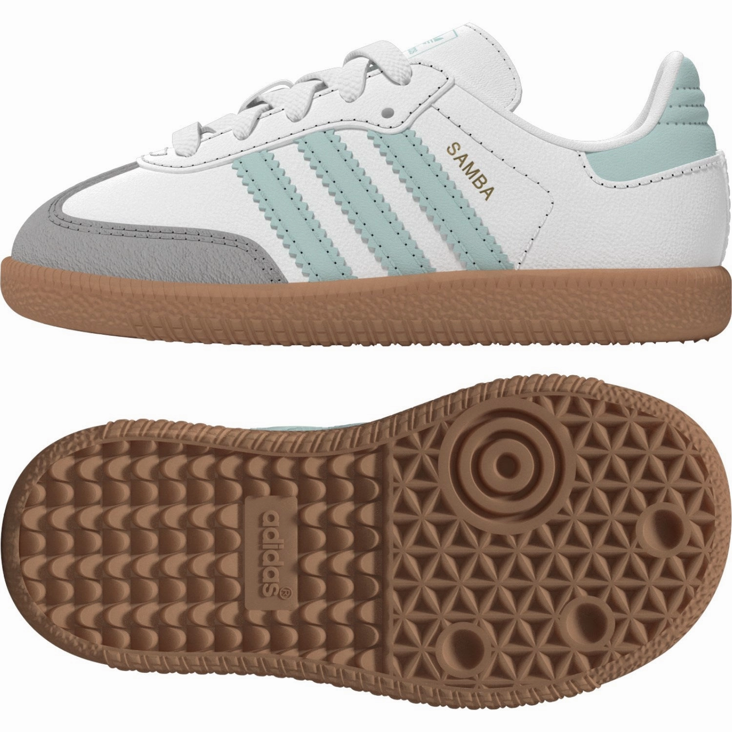 adidas Originals Ftwr White/Semi Flash Aqua/Gum 3 Samba Og El I Sneakers All Day Use