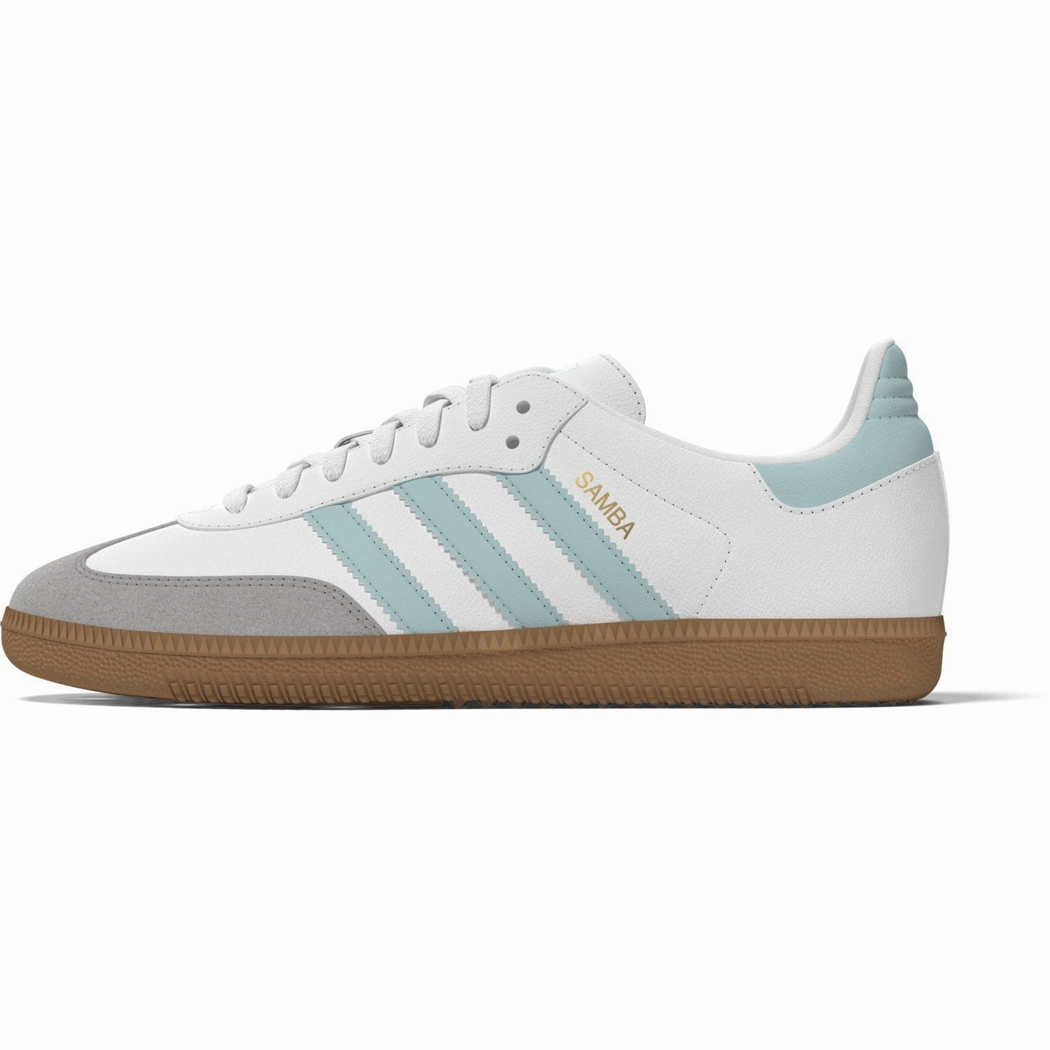 adidas Originals Ftwr White/Semi Flash Aqua/Gum 3 Samba Og J Sneakers Pressure Relief Insoles
