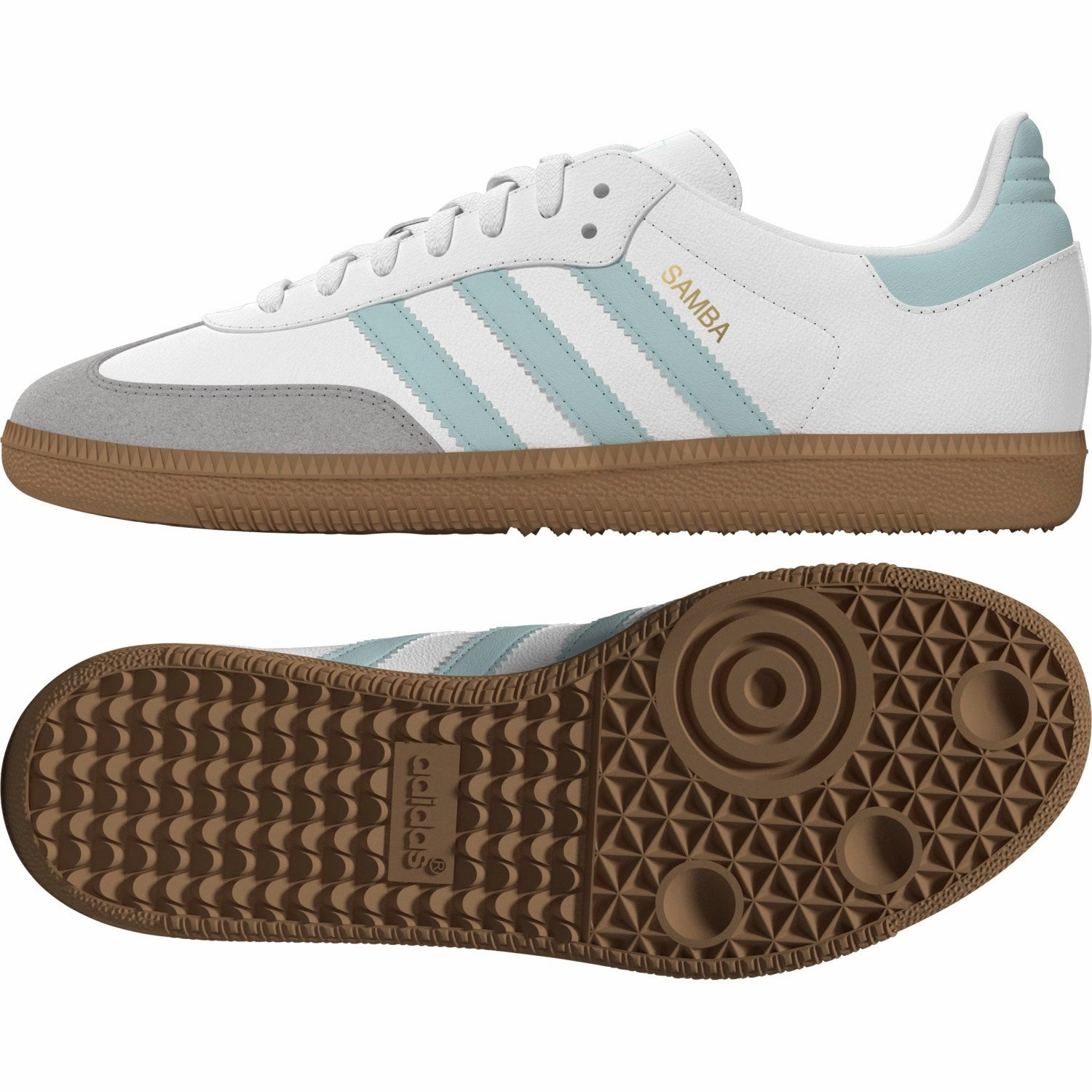 adidas Originals Ftwr White/Semi Flash Aqua/Gum 3 Samba Og J Sneakers Sporty Comfort
