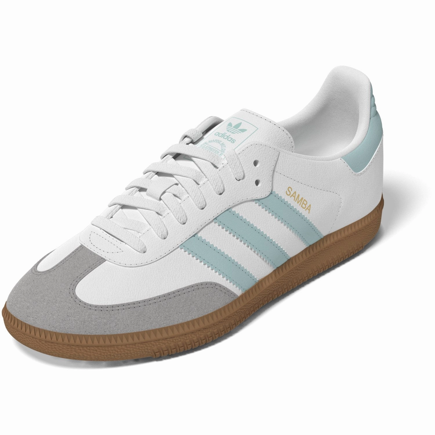 Built-in wear Hygroscopic Inner Layer adidas Originals Ftwr White/Semi Flash Aqua/Gum 3 Samba Og J Sneakers