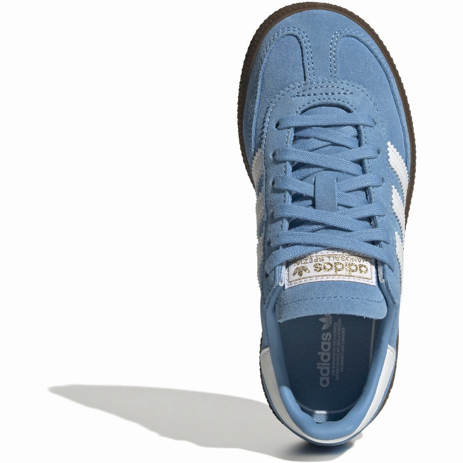 adidas Originals Light Blue/Ftwr White/Gum5 Handball Spezial C Sneakers Reinforced Eyestay Durability Lean Ride