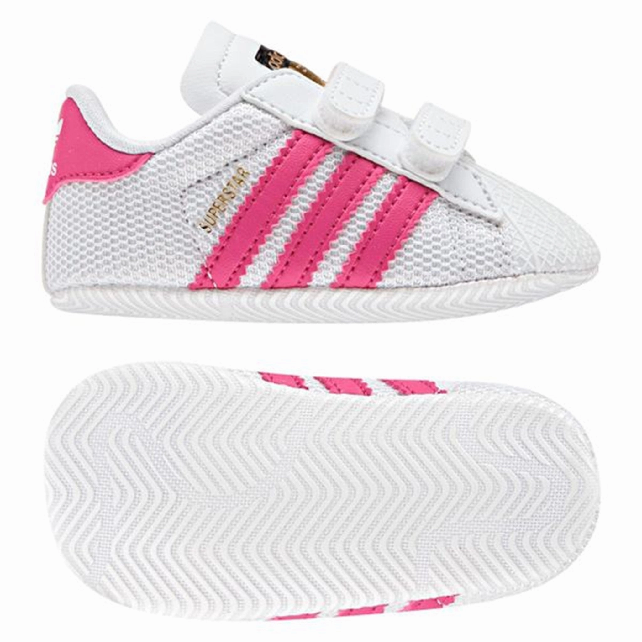 adidas Superstar Sneakers White/Pink S79917 Smooth Design Easy Fit