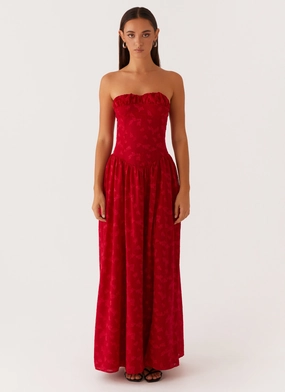 Adira Maxi Dress - Red Layer Safe