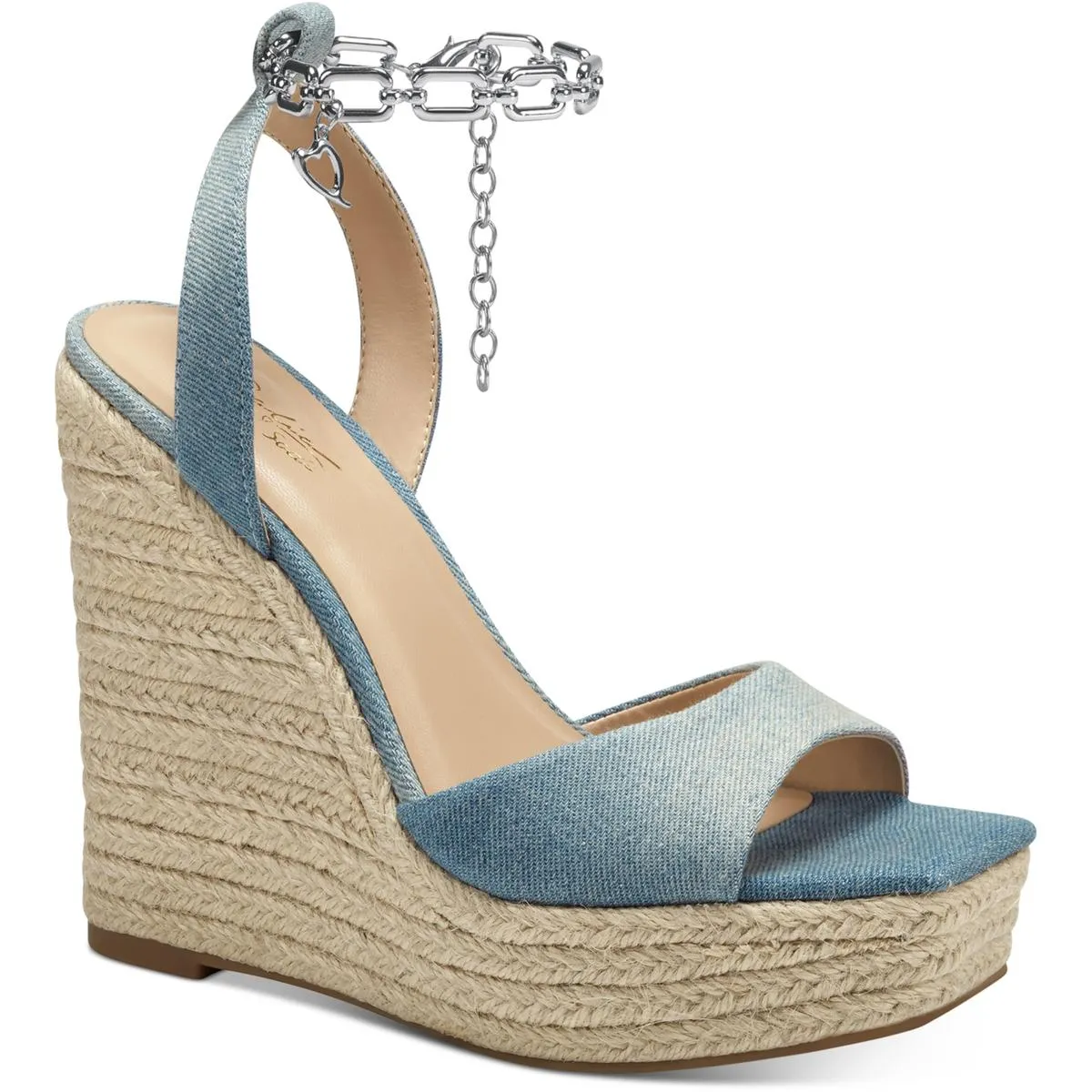 Retro Vibe Modern Design Caden Womens Chain Wedge Espadrilles