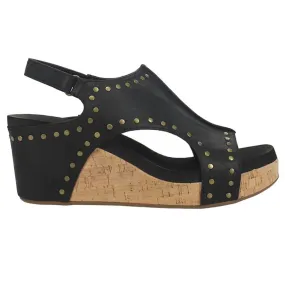 Women's Carley Studs Sandals In Black Quick Release Buckles Insole Cushion
