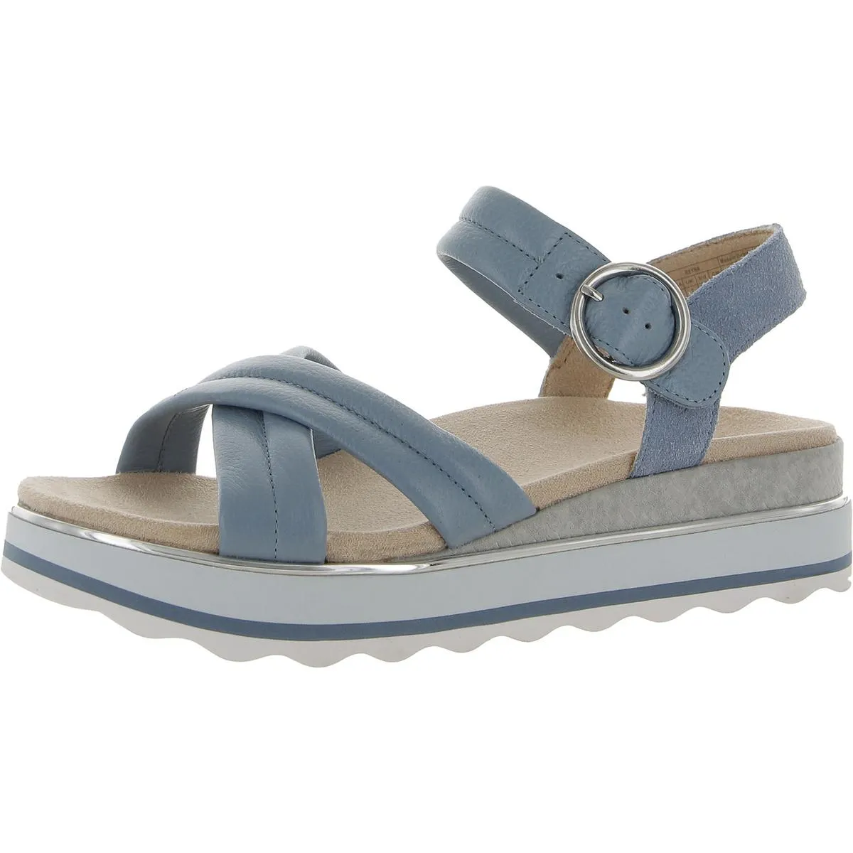 Open Air Reyna Womens Leather Slingback Wedge Sandals