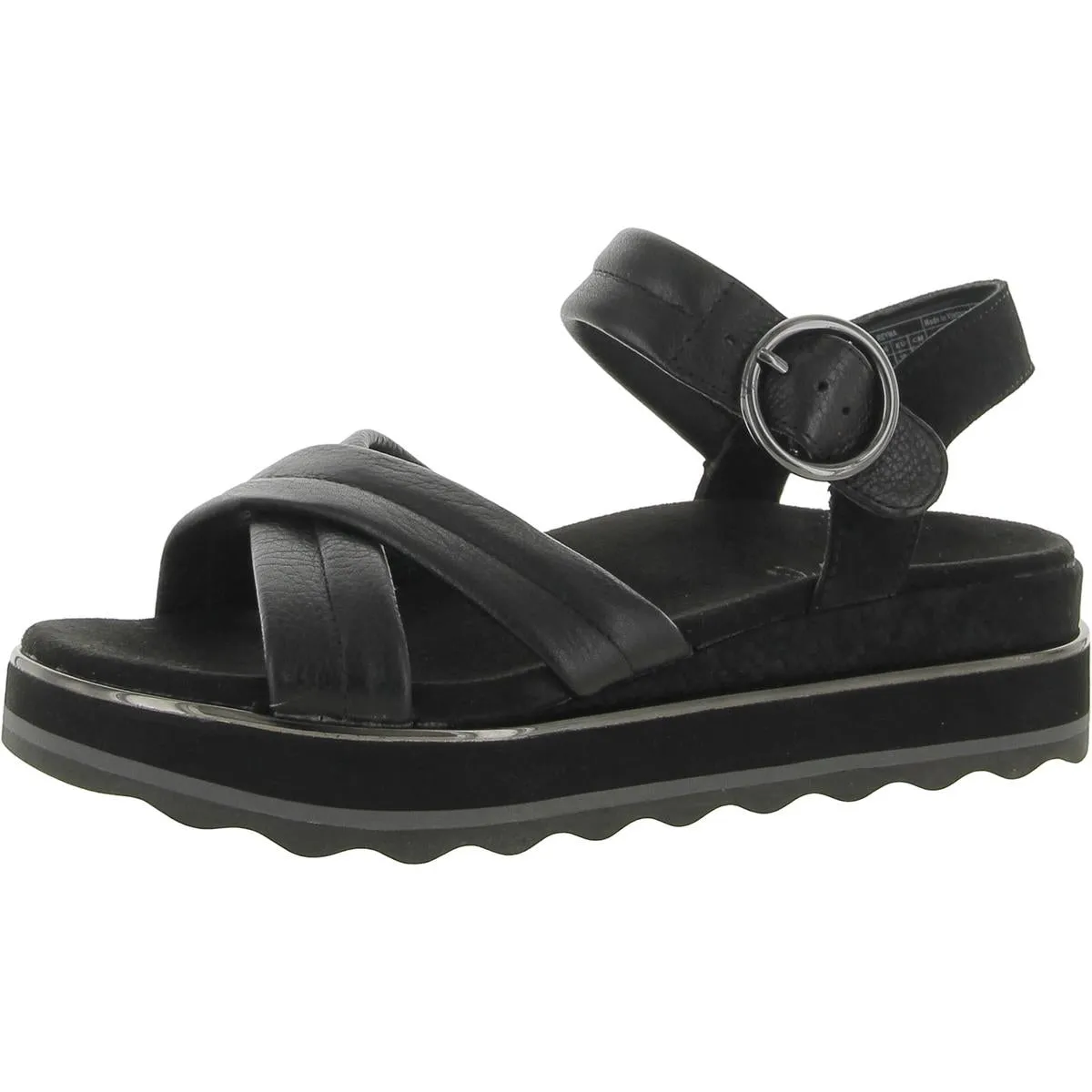 Flex Comfort Reyna Womens Leather Slingback Wedge Sandals