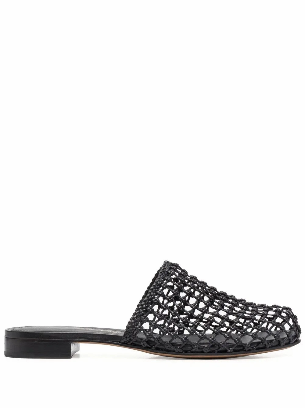 Instant Relaxation Ferragamo Woven-Design Leather Mules