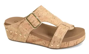 Sturdy Toe Barrier Women's Top Secret Wedge Sandals In Cork