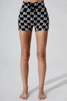 Aevia Monogram Short 4" - Monogram Black elastic waistband