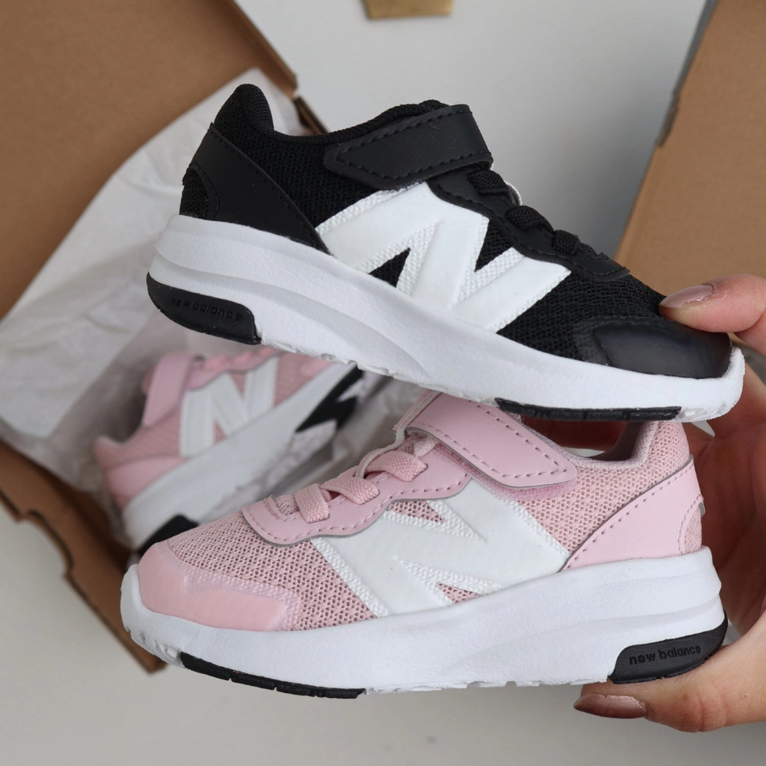 New Balance Rose Sugar New Balance FreshFoam 578 Kids Bungee Lace With Top Strap Quick lacing