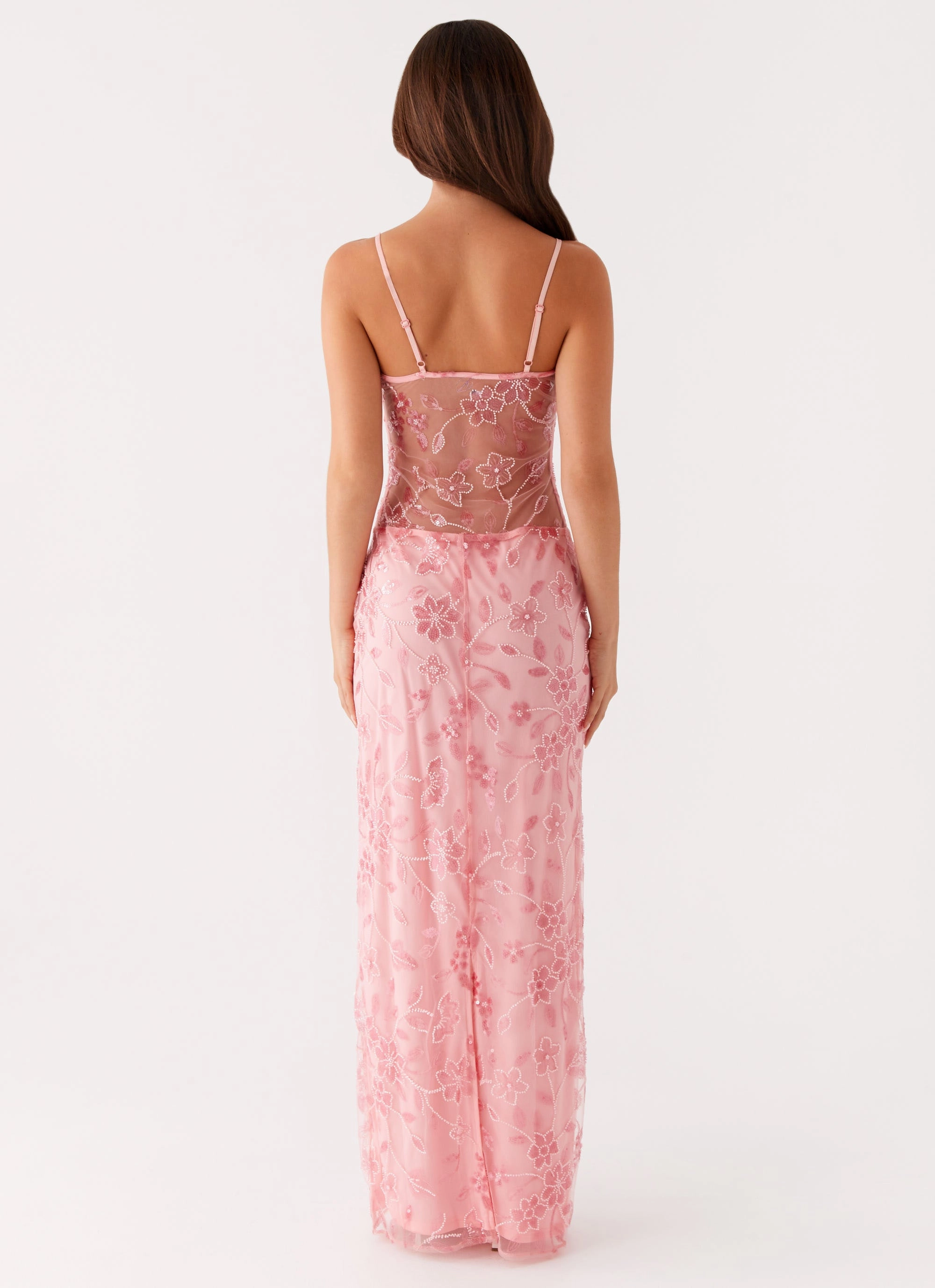 Akira Beaded Maxi Dress - Pink Orange DurableStitching