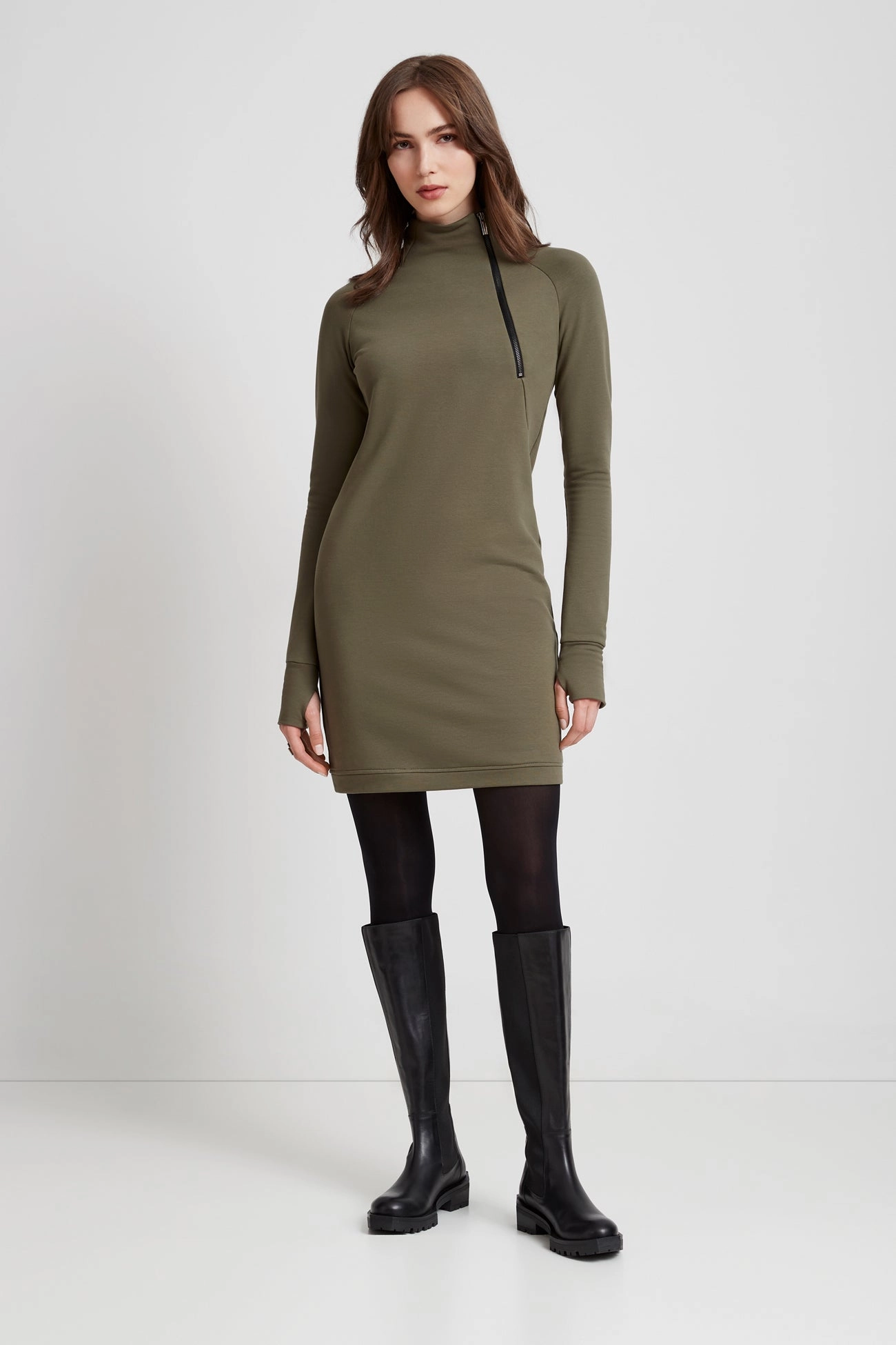 Alani Sweatshirt Dress Contrast-Panel Lace Soft