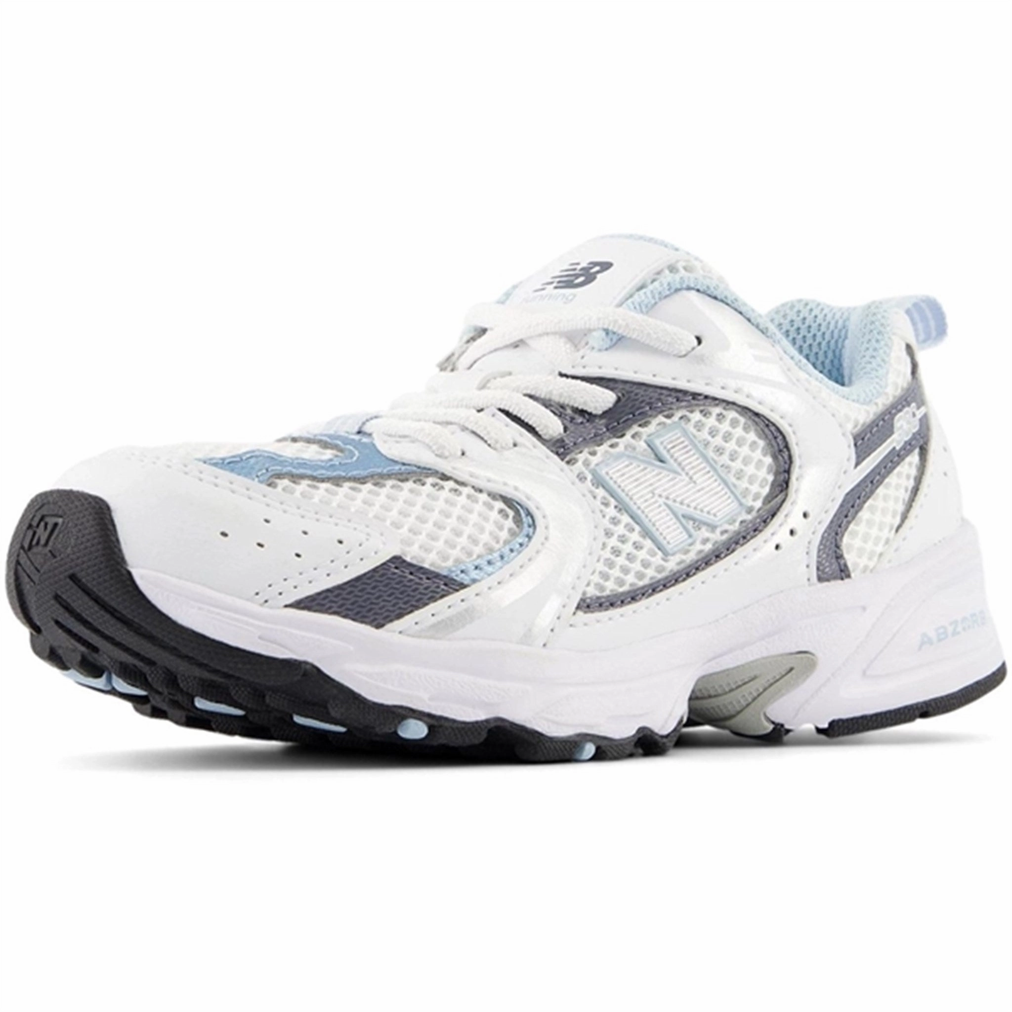 New Balance 530 Kids Bungee Lace Sneakers White Responsive Rebound Lean Form