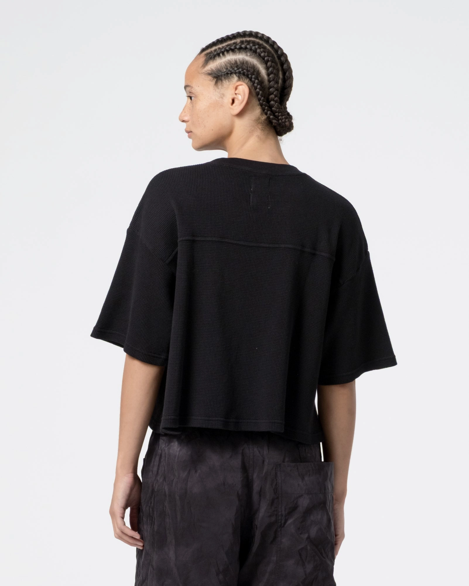 G.o.D Big T Cropped Waffle Jersey Black MultipurposeUse