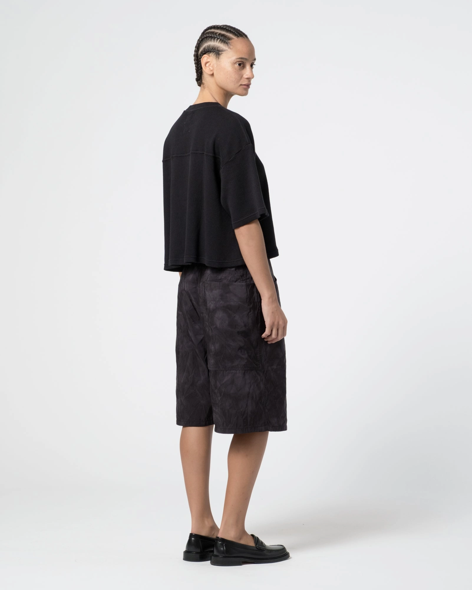 Smart Design G.o.D Big T Cropped Waffle Jersey Black