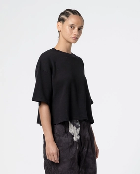 Street Style Trend Essential Look G.o.D Big T Cropped Waffle Jersey Black