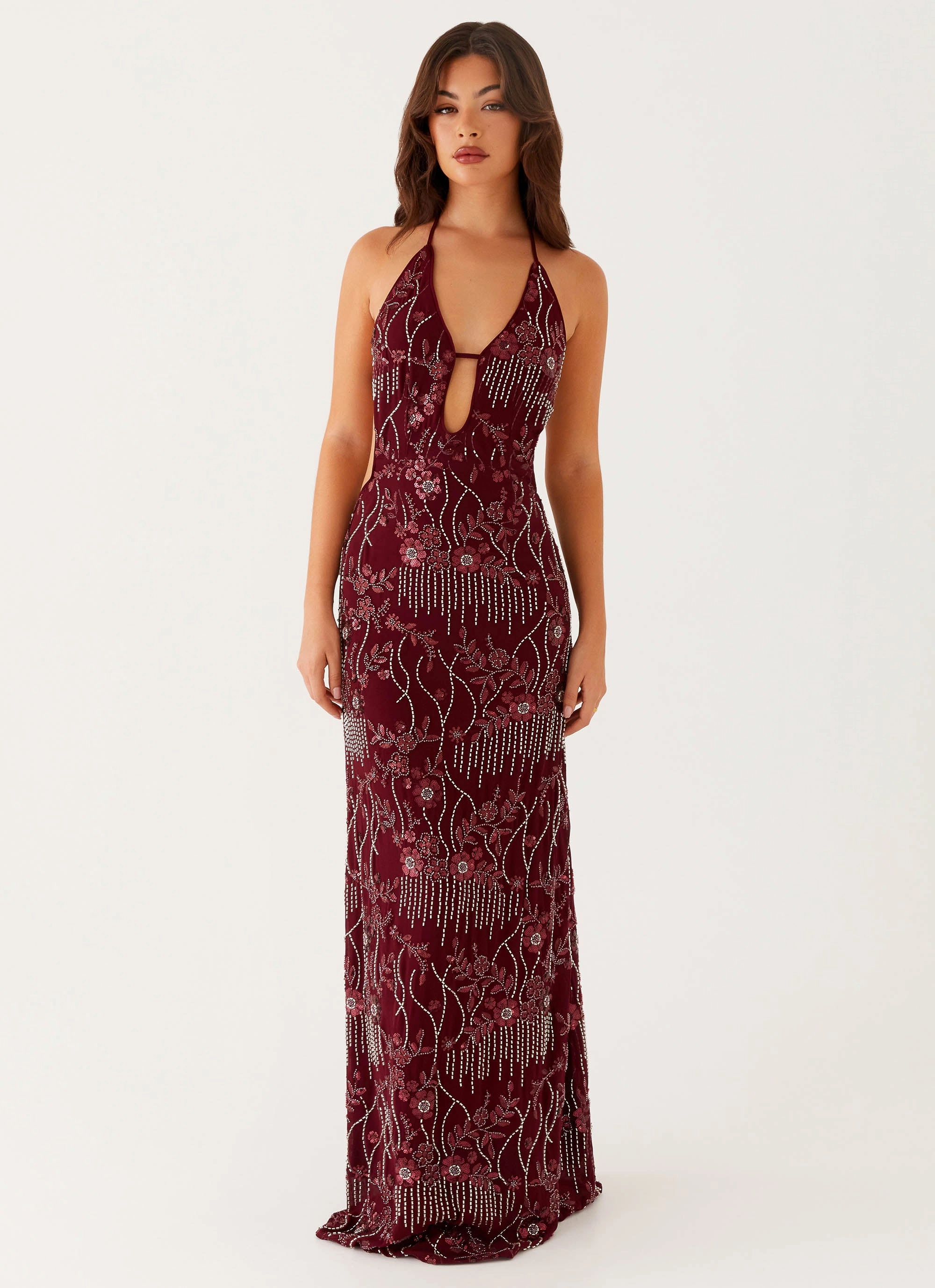 All For Love Maxi Dress - Burgundy Dress for brunch