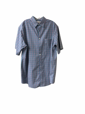 Gold Label Roundtree York Men's Shirt Blue Pink LT Smooth Seam Finish High-End Finish