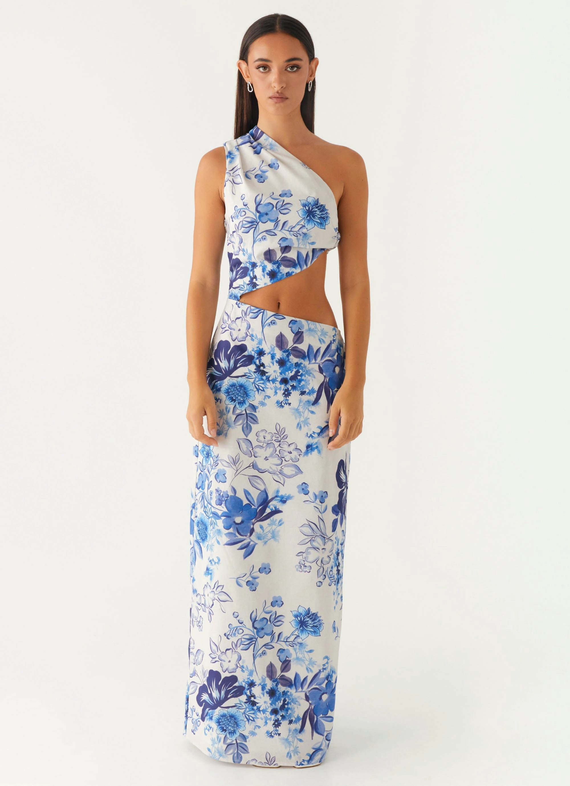 Mesh-Detail All Summer Long Maxi Dress - Serene Sky Floral