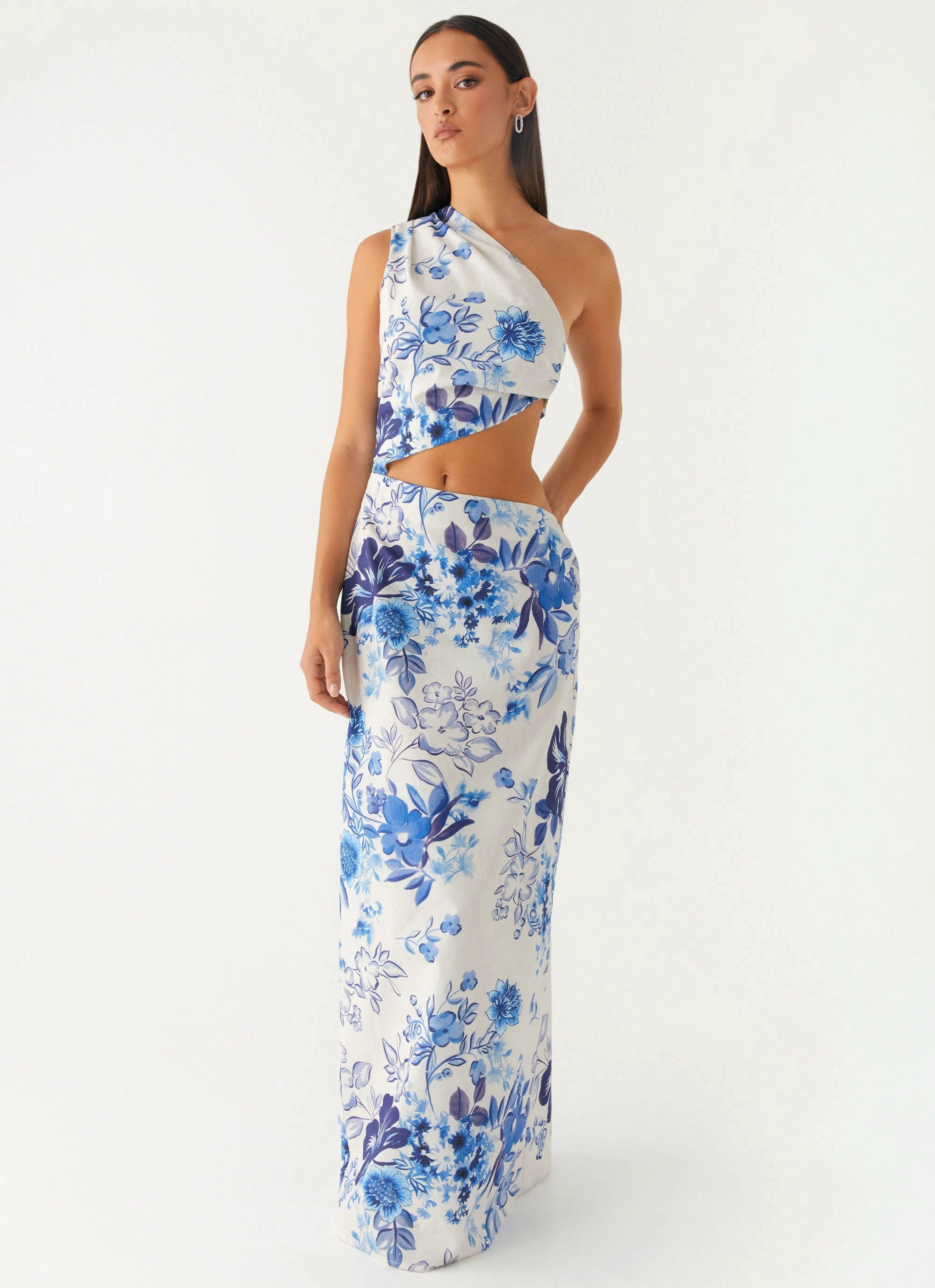All Summer Long Maxi Dress - Serene Sky Floral Travel Light Soft Structure