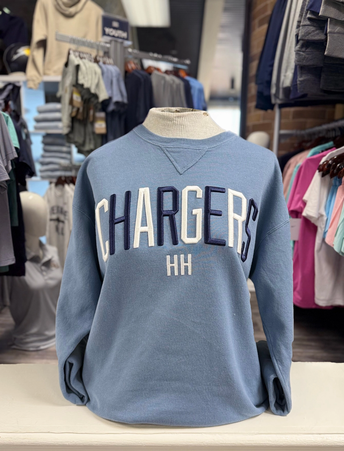 Trendy Women's Sweatshirt, blue, blue/white Chargers