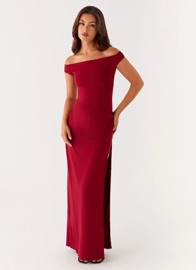 Amerie Maxi Dress - Maroon Functional Layer Winter Wrap