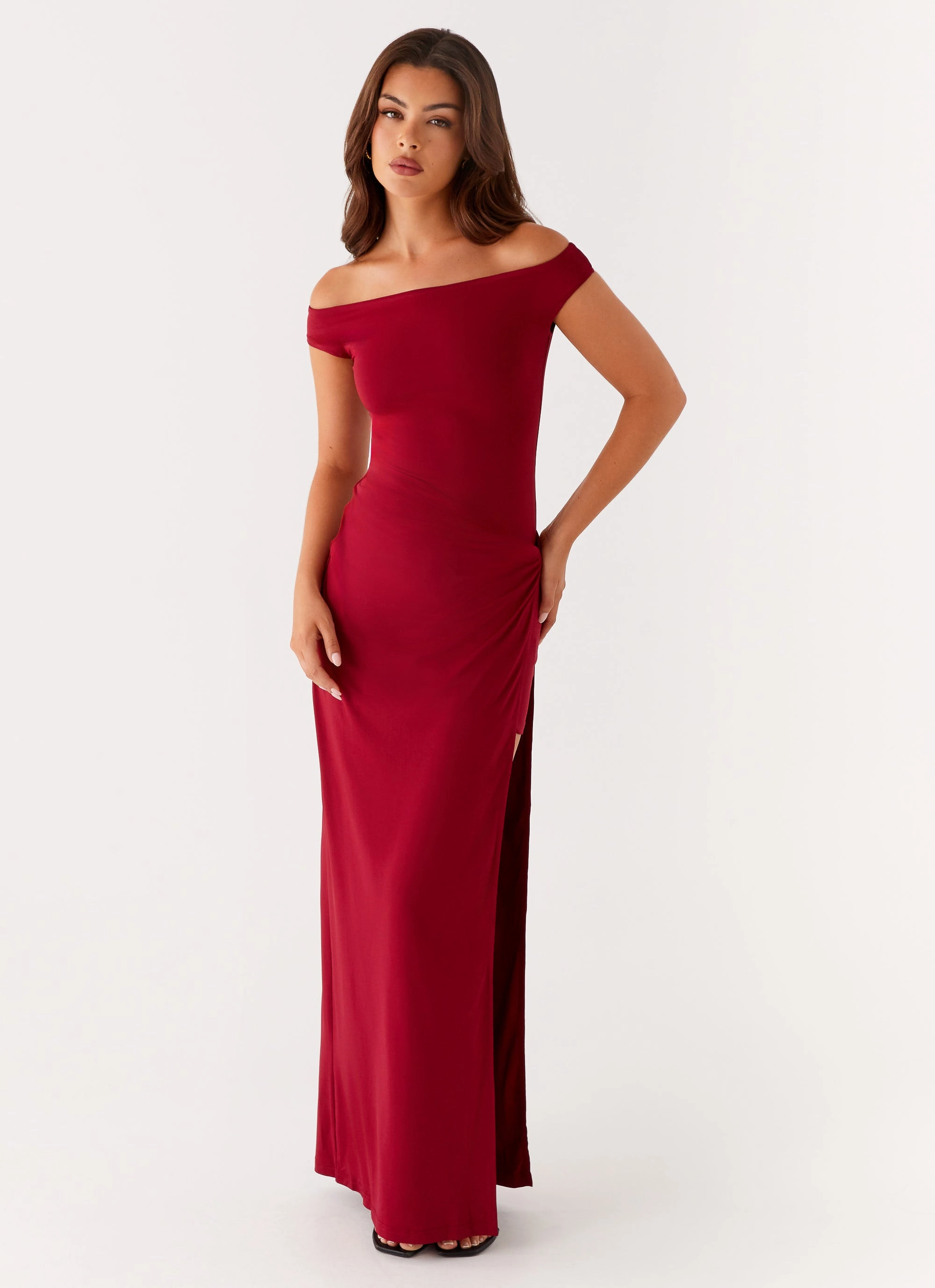 Amerie Maxi Dress - Maroon Functional Layer Winter Wrap