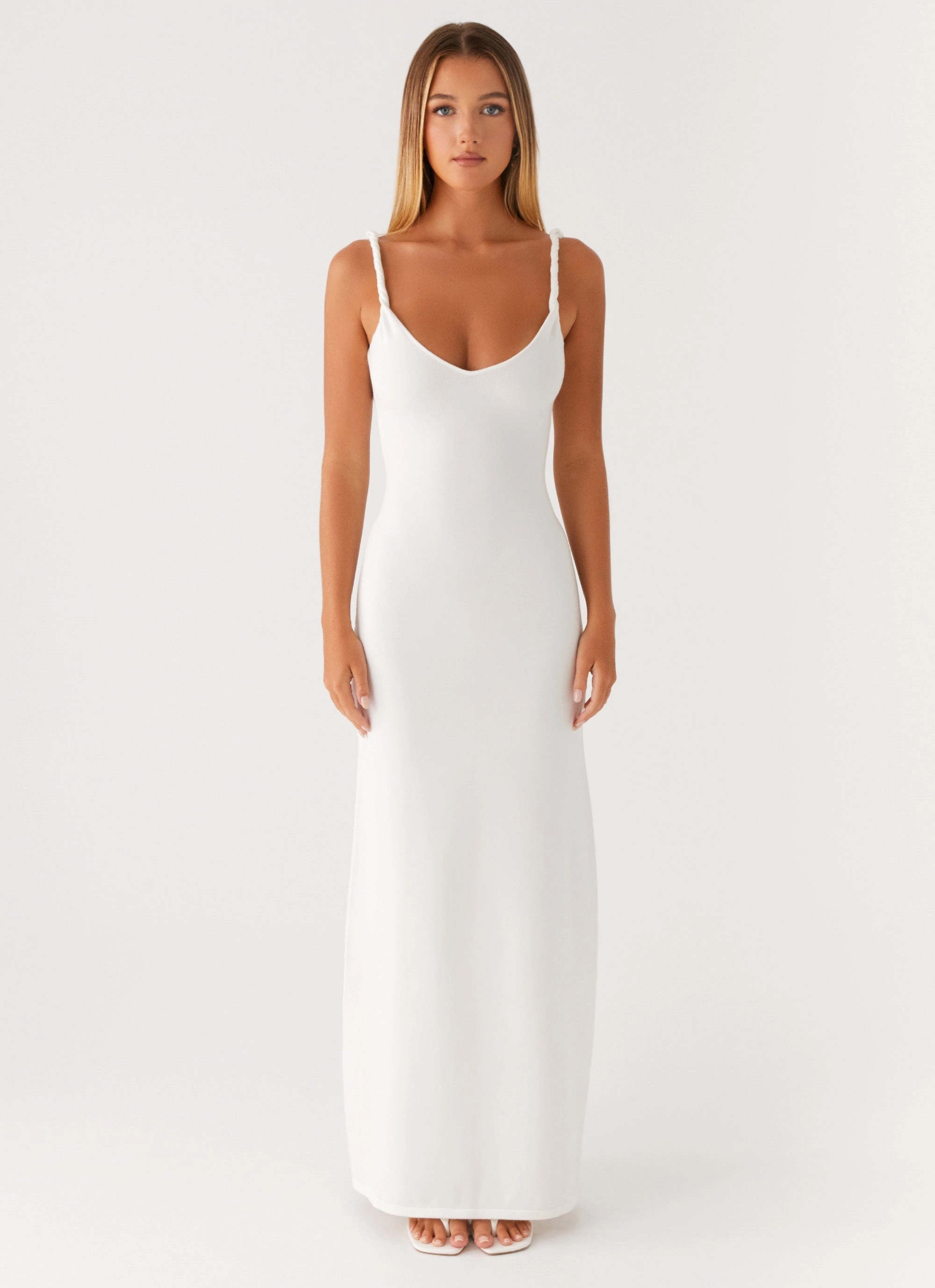 Mesh-Detail Anastasia Maxi Dress - Ivory