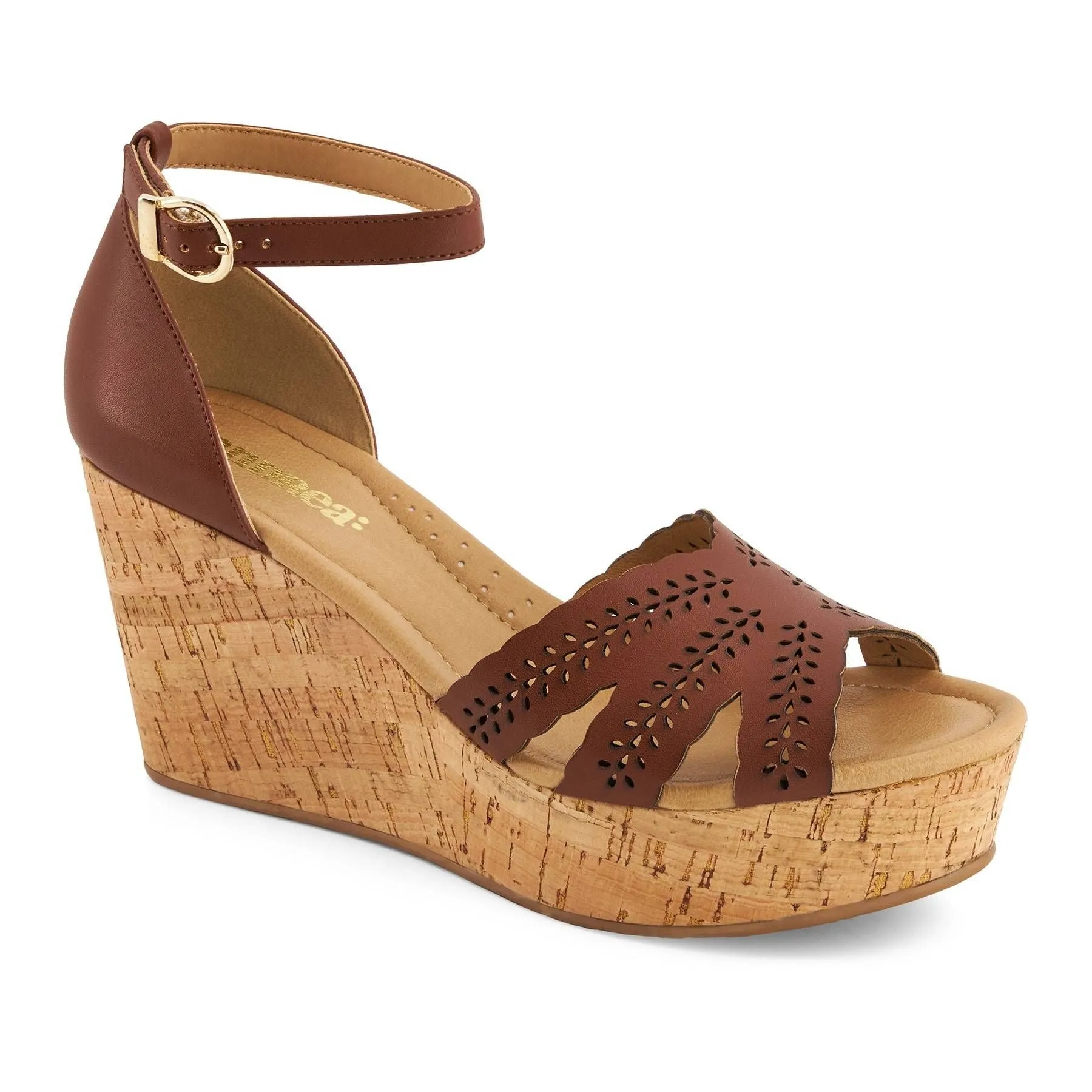 Open Toe Footwear Andrea Cork Wedge Espadrilles