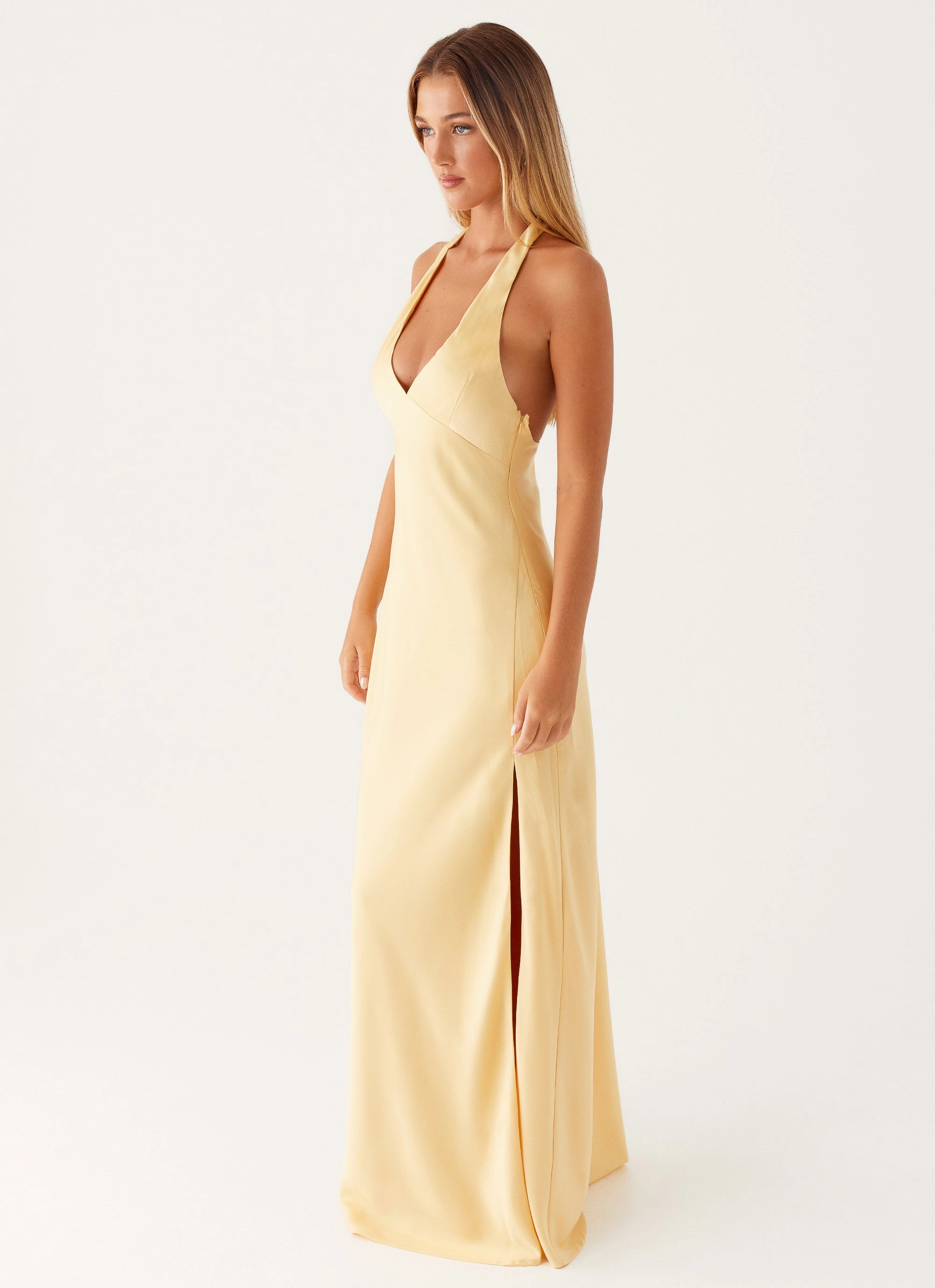 Angie Maxi Dress - Yellow Airy Feel Simple Comfort