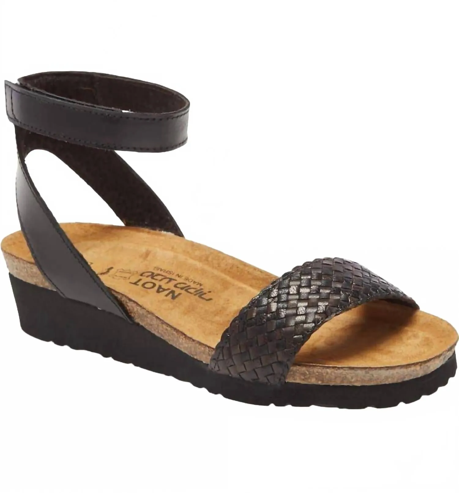 Women's Abbie Wedge Sandal In Black Shock Absorbing