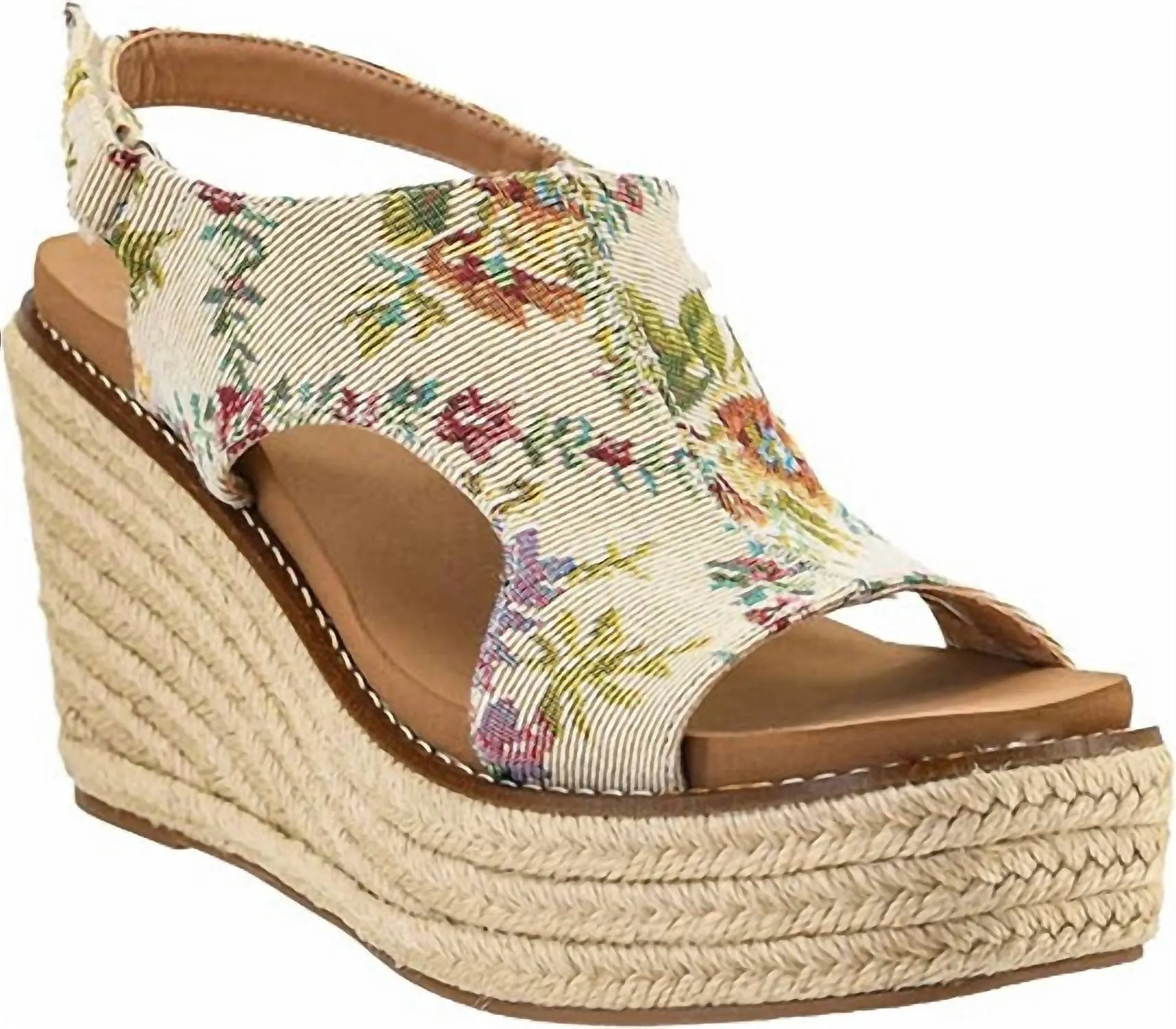 Women's Freddie Wedge Sandals In Sand Brocade Stylish Outdoor Sandals